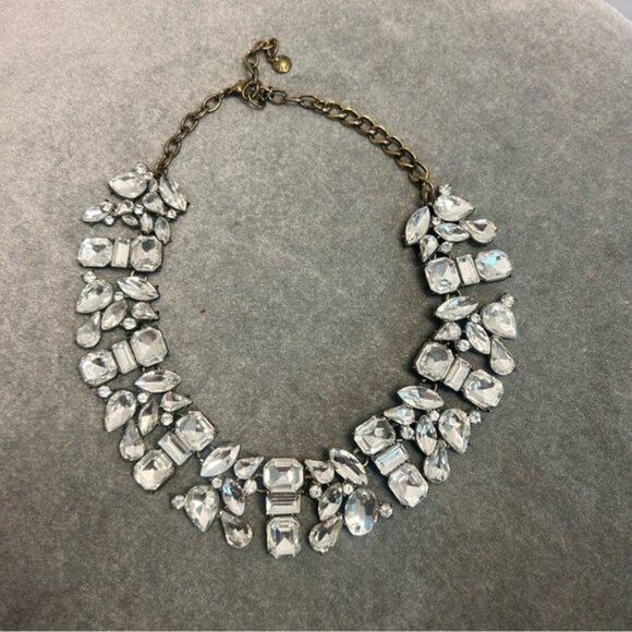 Baublebar brass tone clear gem jewelled appliqué clustered choker necklace - Picture 7 of 12